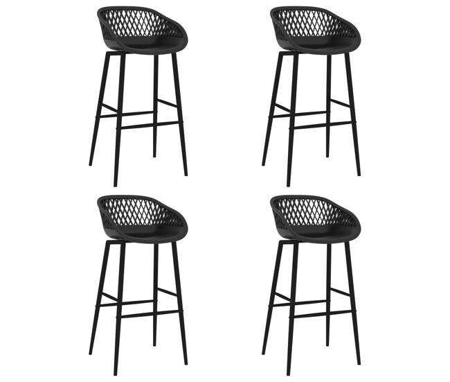 Vidaxl cadeiras de bar 4 pcs preto