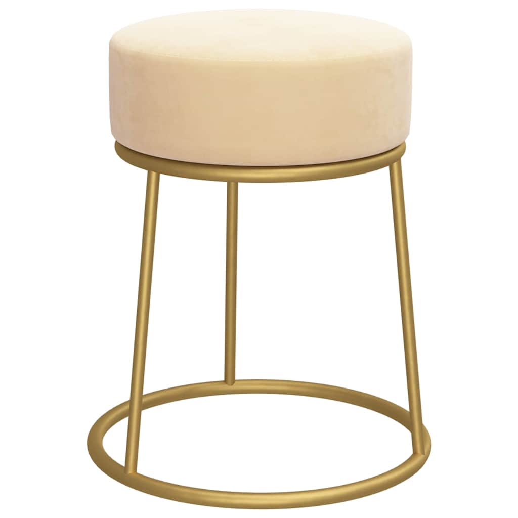 Vidaxl banqueta redonda veludo cor damasco