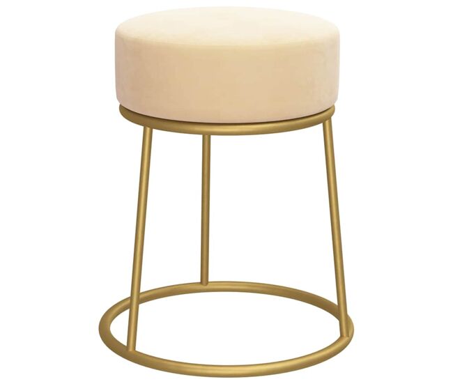 Vidaxl banqueta redonda veludo cor damasco