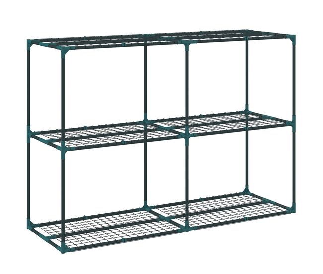 Outsunny suporte para plantas de 3 níveis para interior e exterior, estante para plantas de aço resistente e estável estante para vasos terraço jardim
