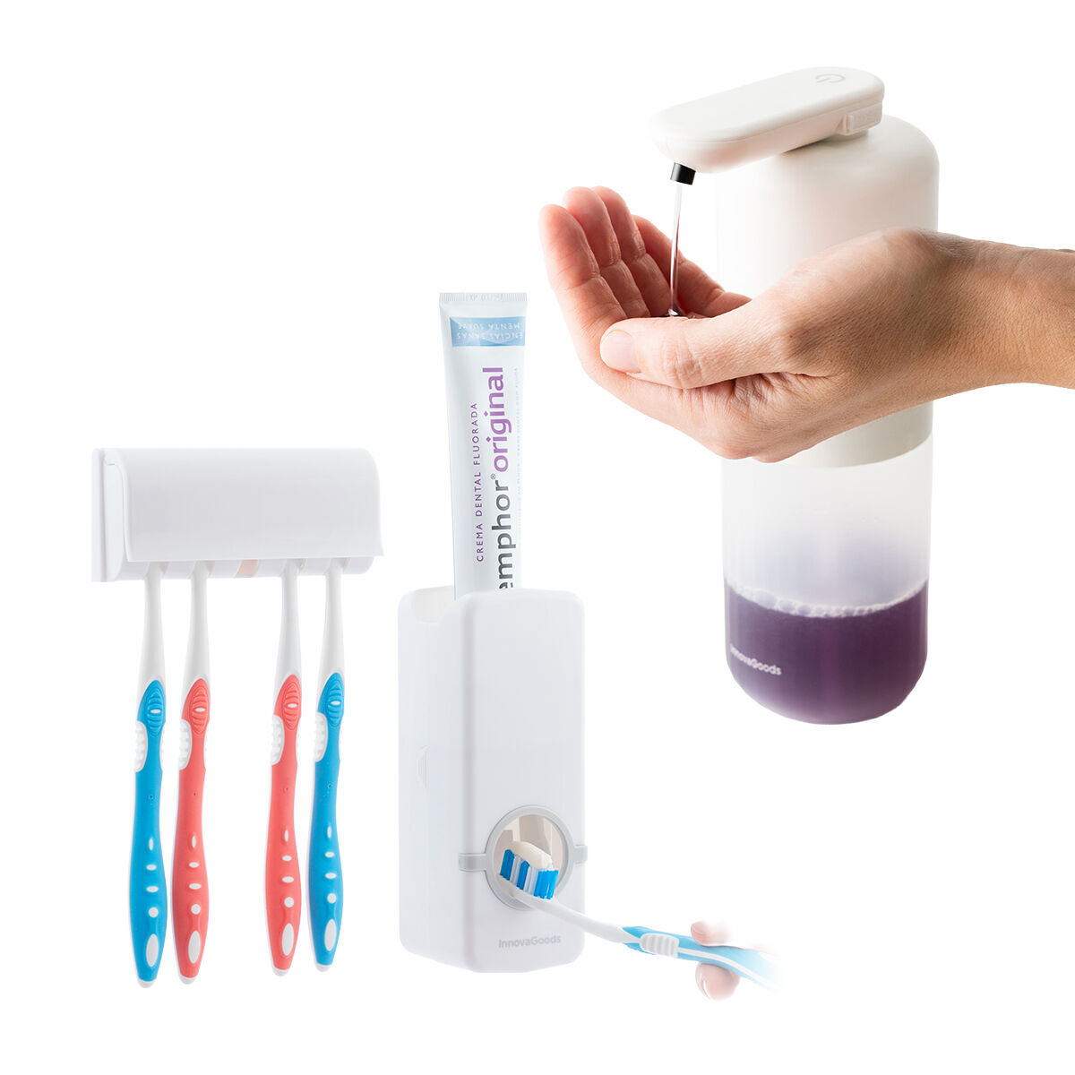 Pack Dispensador Pasta Dental e Sabão