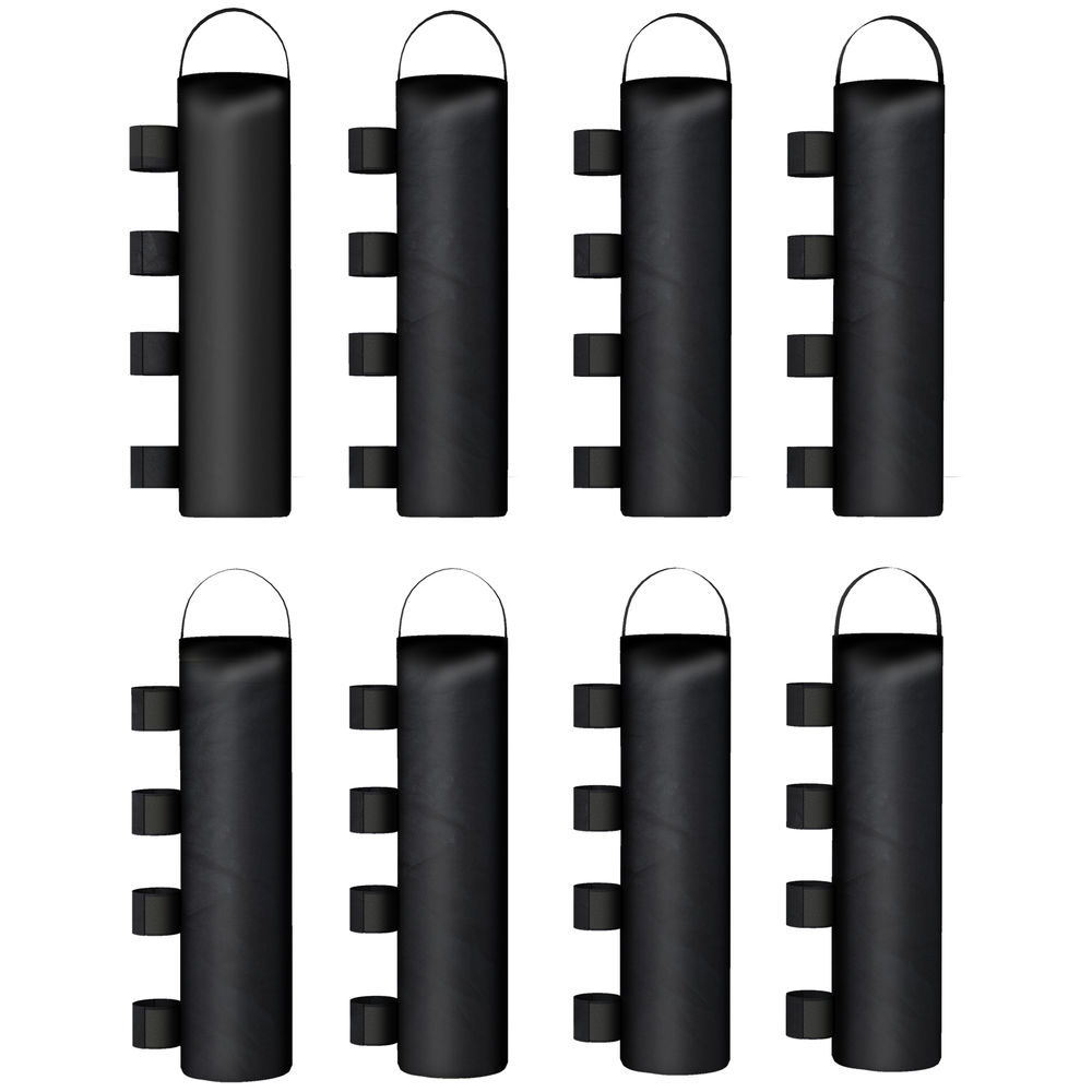 Outsunny conjunto de 8 sacos de pesos para tendas pesos para pernas de tenda em tecido oxford 600d sacos de areia para exterior sem areia preto