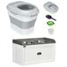 Conjunto Comedouro Contenedor MDF, Aço Inoxidável PawHut Conjunto Comedouro Contenedor MDF, Aço Inoxidável PawHut Branco