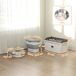 Conjunto Comedouro Contenedor MDF, Aço Inoxidável PawHut Conjunto Comedouro Contenedor MDF, Aço Inoxidável PawHut Branco