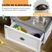 Conjunto Comedouro Contenedor MDF, Aço Inoxidável PawHut Conjunto Comedouro Contenedor MDF, Aço Inoxidável PawHut Branco