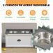 Conjunto Comedouro Contenedor MDF, Aço Inoxidável PawHut Conjunto Comedouro Contenedor MDF, Aço Inoxidável PawHut Branco