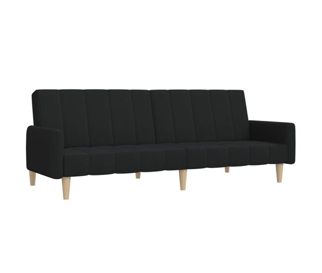 Vidaxl sofá-cama de 2 lugares tecido preto