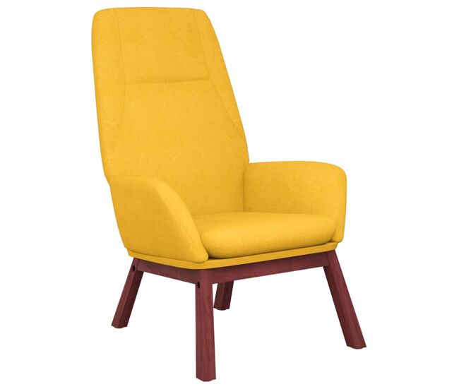 Vidaxl cadeira de descanso tecido amarelo mostarda