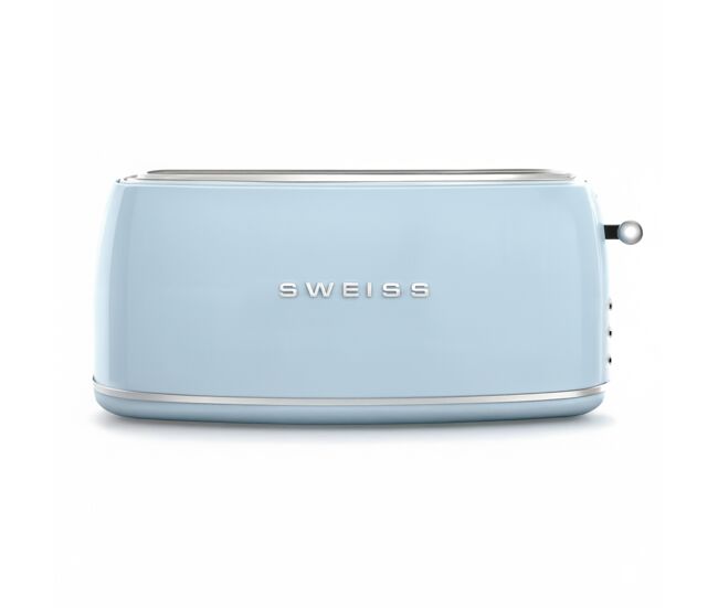 Torradeira vintage sweiss grv6 para baguetes com ranhura extra larga e potência, azul regulável