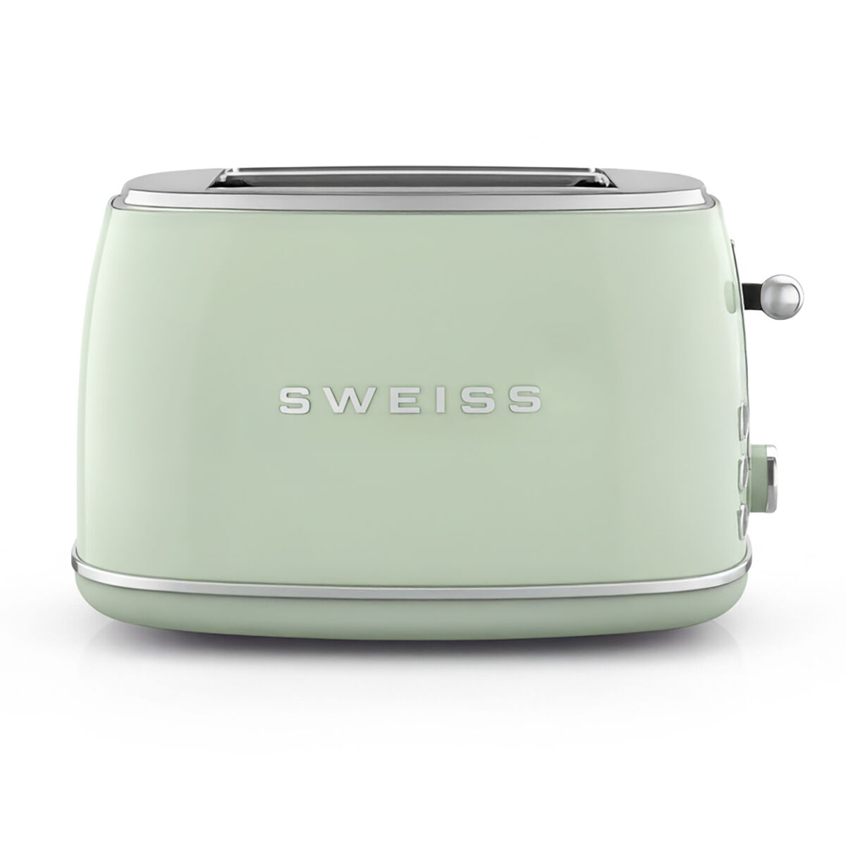 Torradeira vintage sweiss grs7 de 850 w com 2 ranhuras, 6 níveis de tostagem e função descongelar, verde