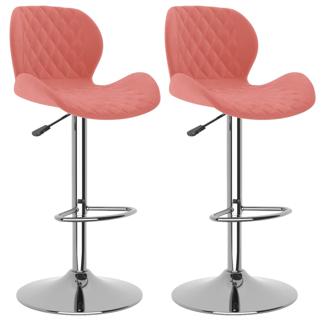 Vidaxl bancos de bar 2 pcs veludo rosa