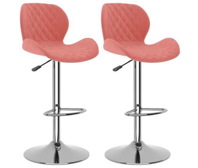 Vidaxl bancos de bar 2 pcs veludo rosa
