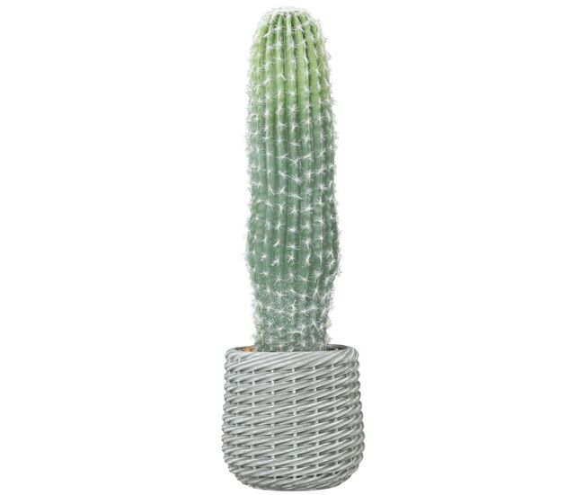 Homcom cacto artificial 66 cm planta artificial decorativa com vaso para decoração de interiores casa escritório sala verde