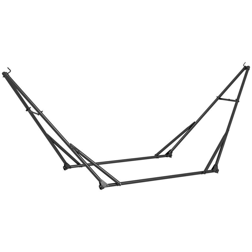 Outsunny suporte para cama rede dobrável portátil 2 em 1 suporte para cadeira suspensa com estrutura metálica e bolsa de transporte carga máxima 120