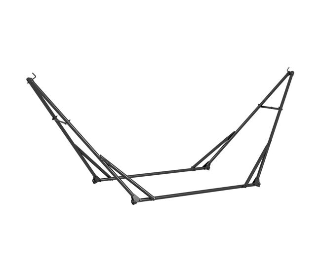 Outsunny suporte para cama rede dobrável portátil 2 em 1 suporte para cadeira suspensa com estrutura metálica e bolsa de transporte carga máxima 120