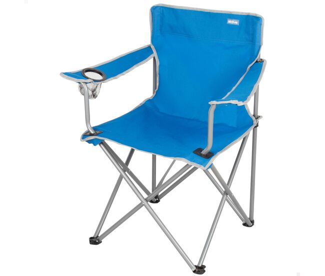 Aktive cadeira de acampamento dobrável bleu com porta-copos