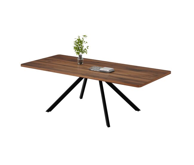 Mesa de jantar extensível retangular 160-240máx. cm de mdf,noz