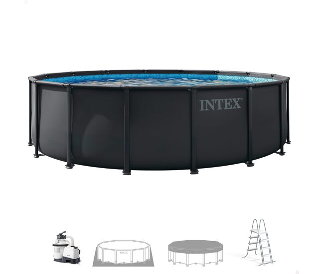 Intex ultra xtr 5 metros piscina redonda amovível com sistema de filtragem