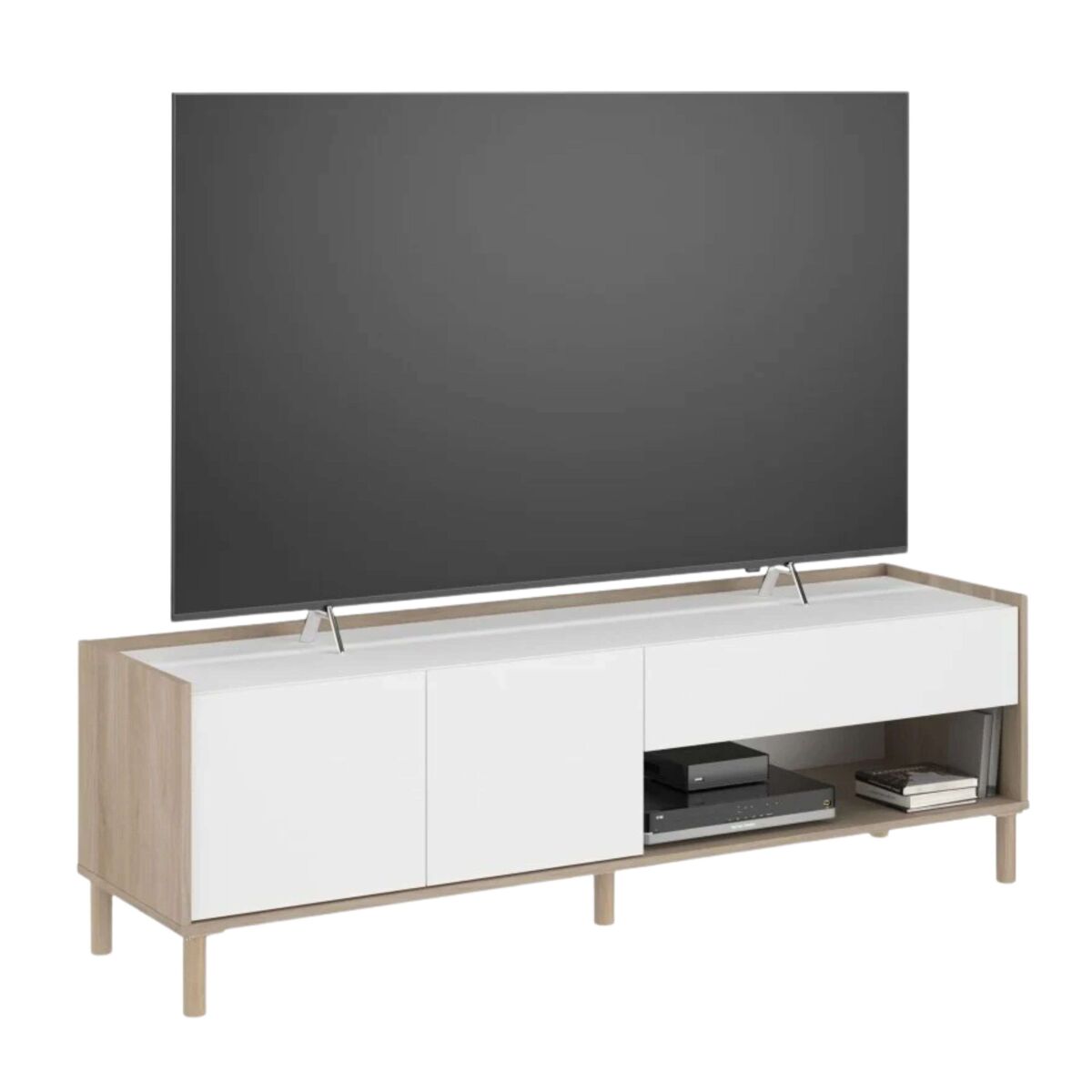 Conjunto de sala de estar azzaro, composto por móvel para tv, mesa de centro