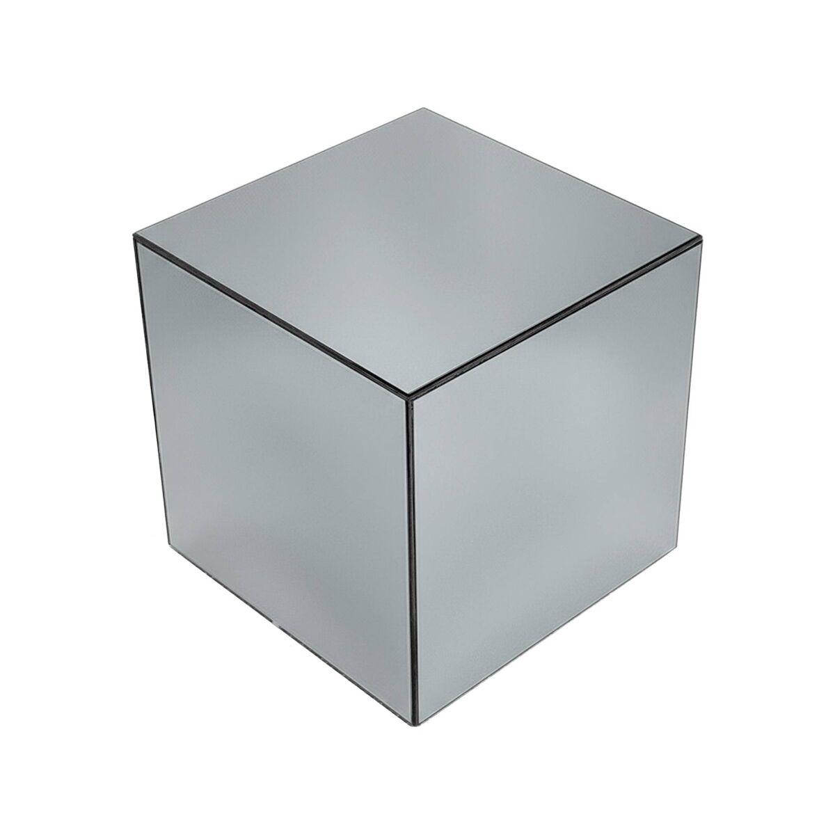 Mesa de apoio cubo espelho, 35cm, mirage, transparent, 35x35x36 cm