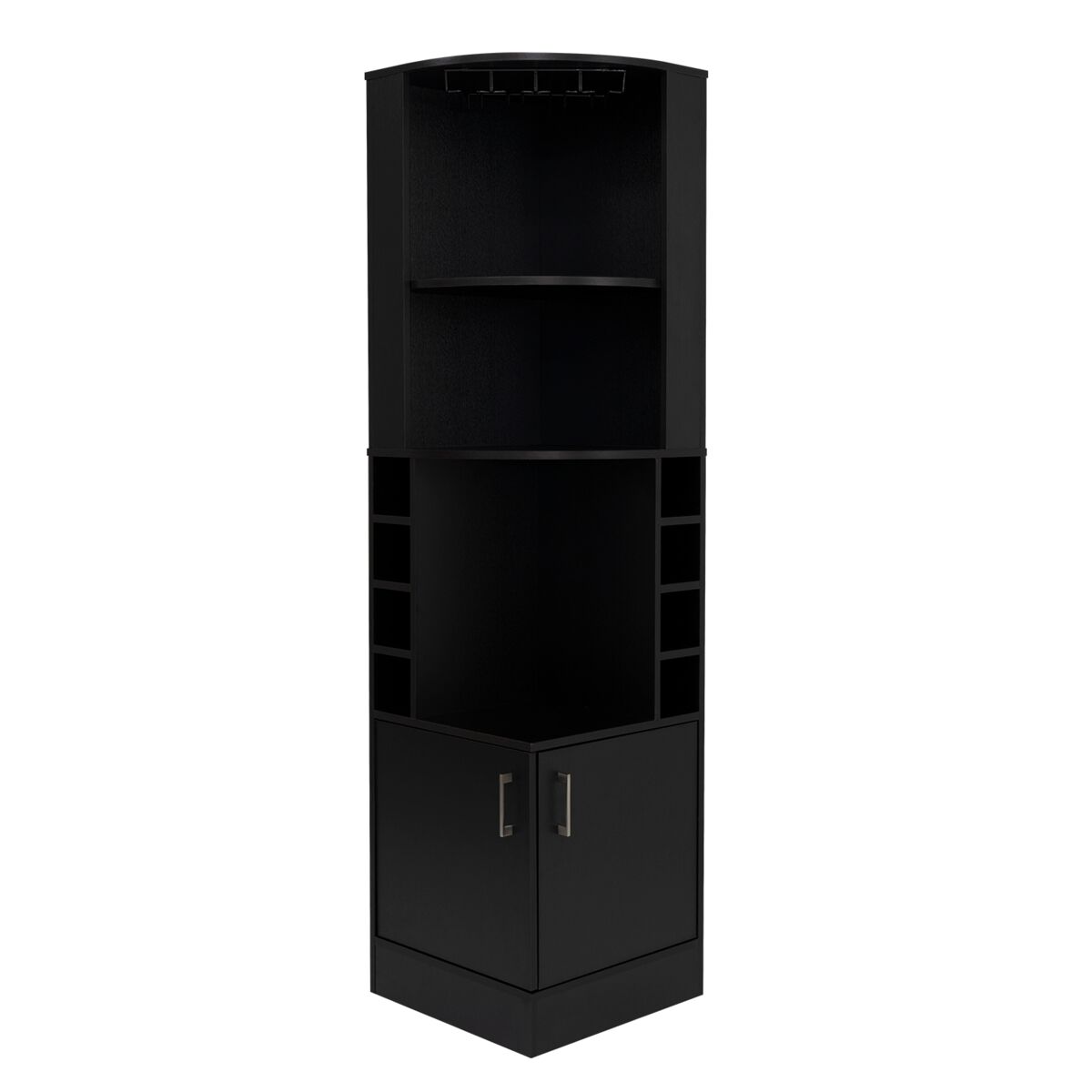 Van bar de canto com porta-garrafas e suporte para taças 46