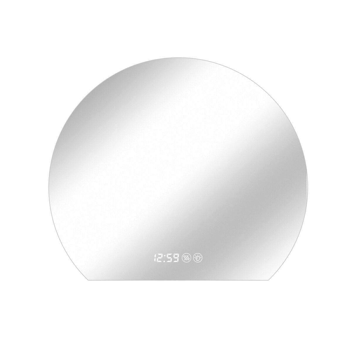 Espelho led redondo 80 cm - luz regulável 3 cores, antiembaciamento, montagem na parede - prateado