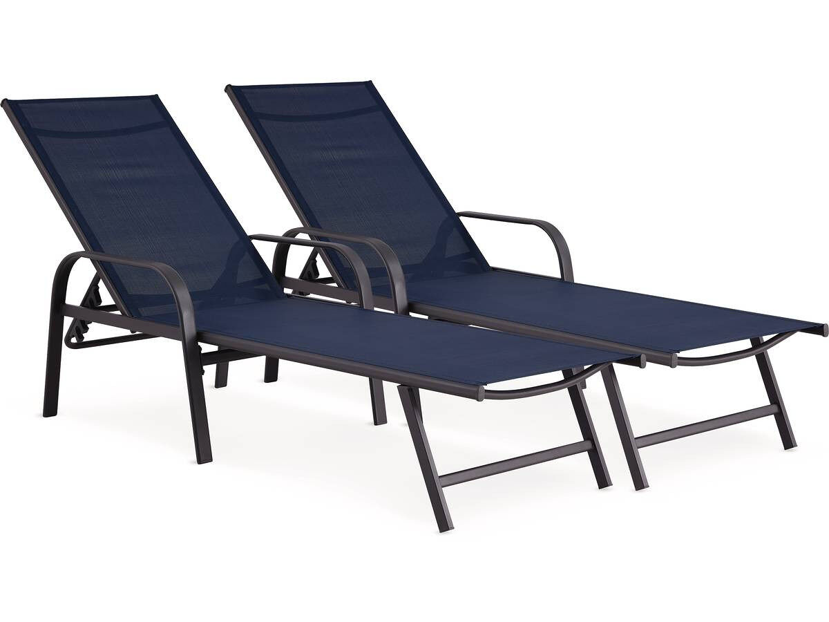 Conjunto de 2 espreguiçadeiras metálicas