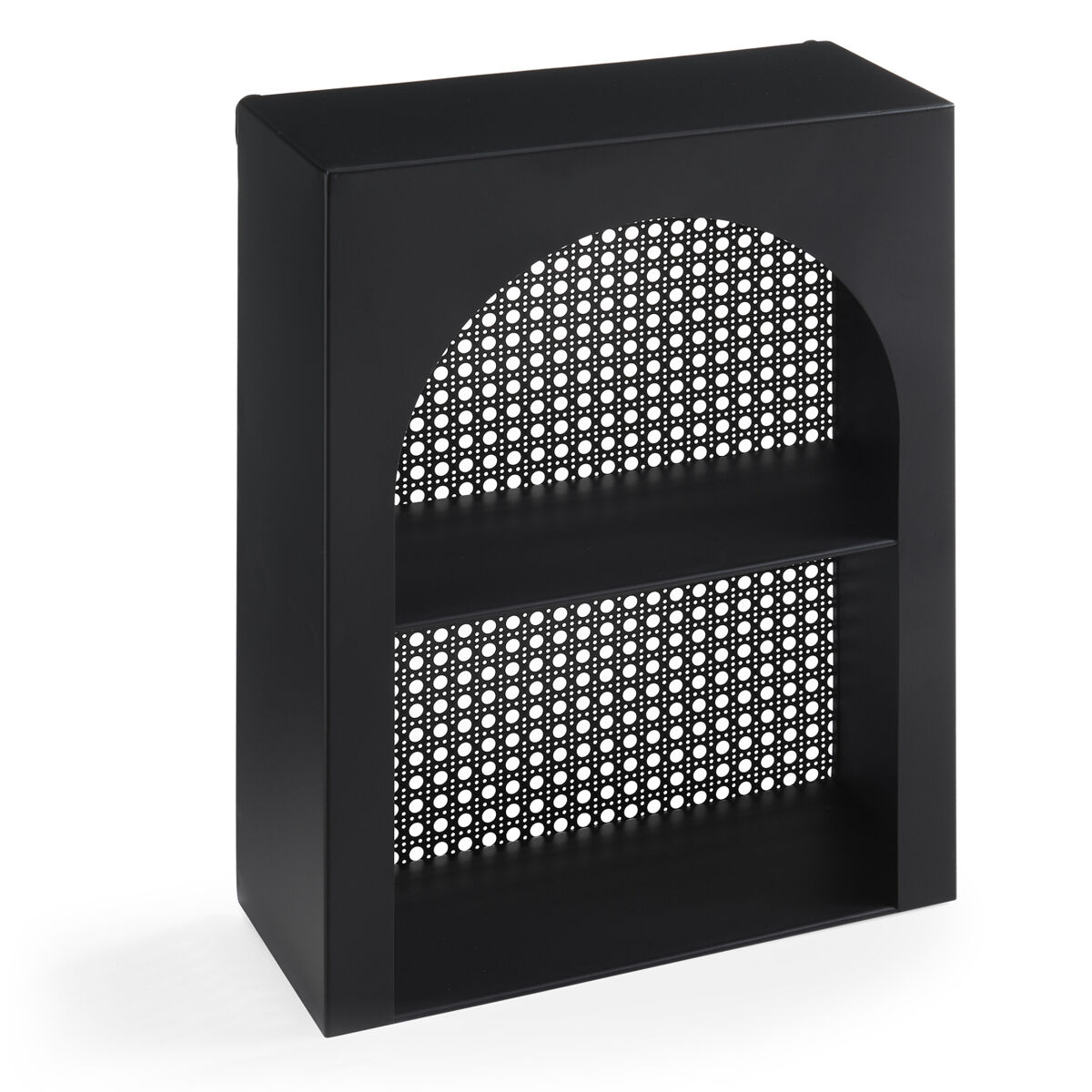 Prateleira de parede jäller metal 40x30x13 cm preto [en.casa]