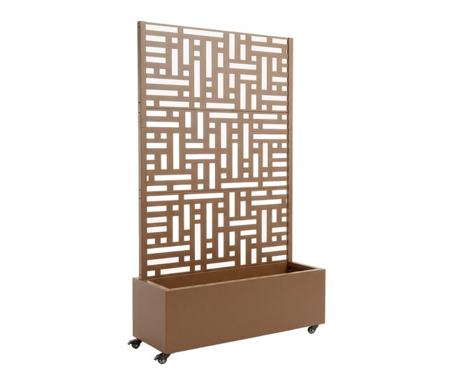 Divisória bernalda com floreira aço 186x120x40cm castanho casa.pro
