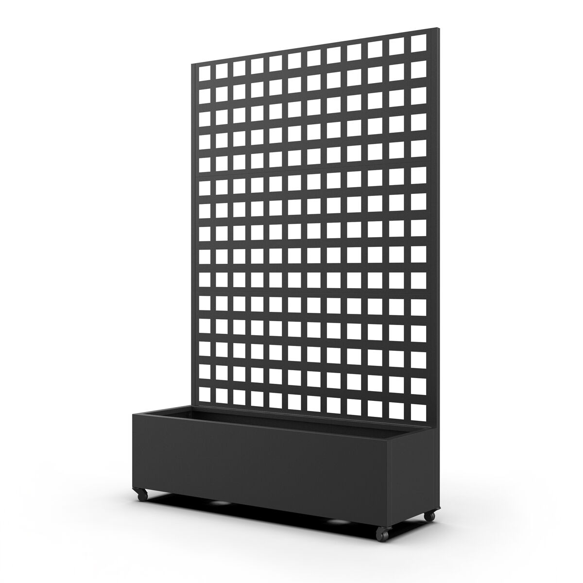 Parede divisória toma com floreira aço galvanizado 190x82x38 cm preto [casa.pro]