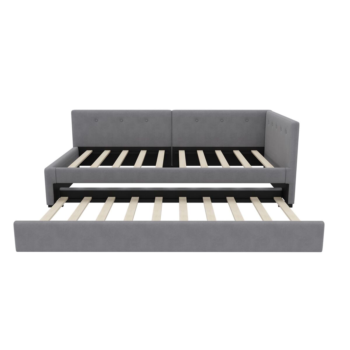 Cama individual 90x200 cm - sofá-cama com cama extra, minimalista - cinza
