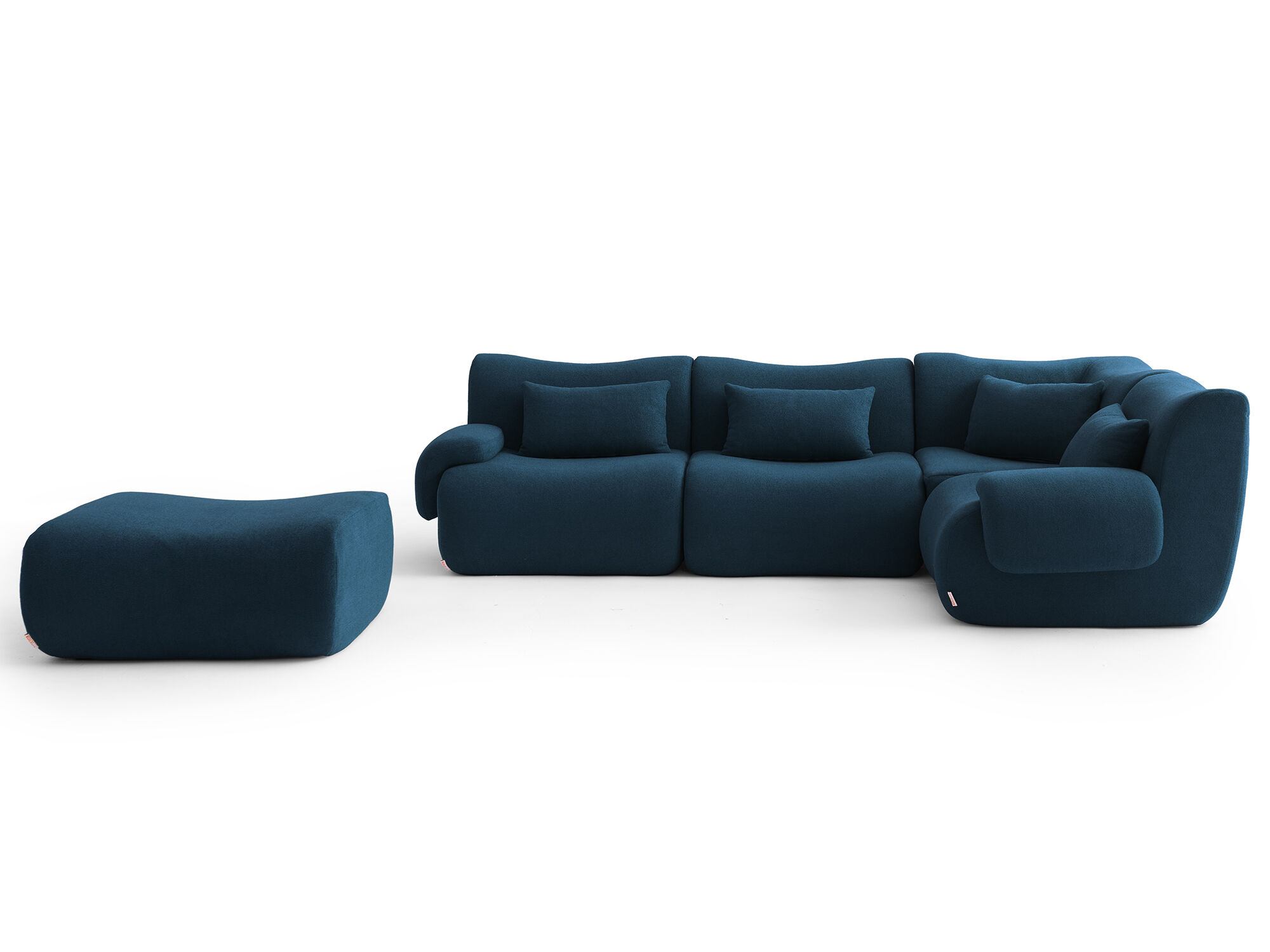 Sofá de canto modular de 4 lugares com chaise longue