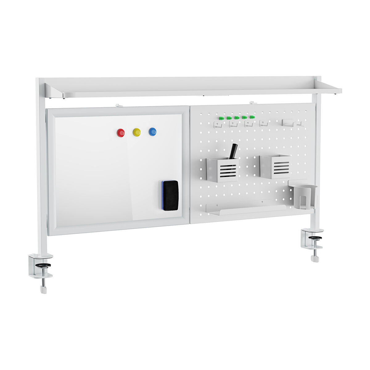 Organizador de secretária virvik com grampo aço 117x73 cm branco [en.casa]