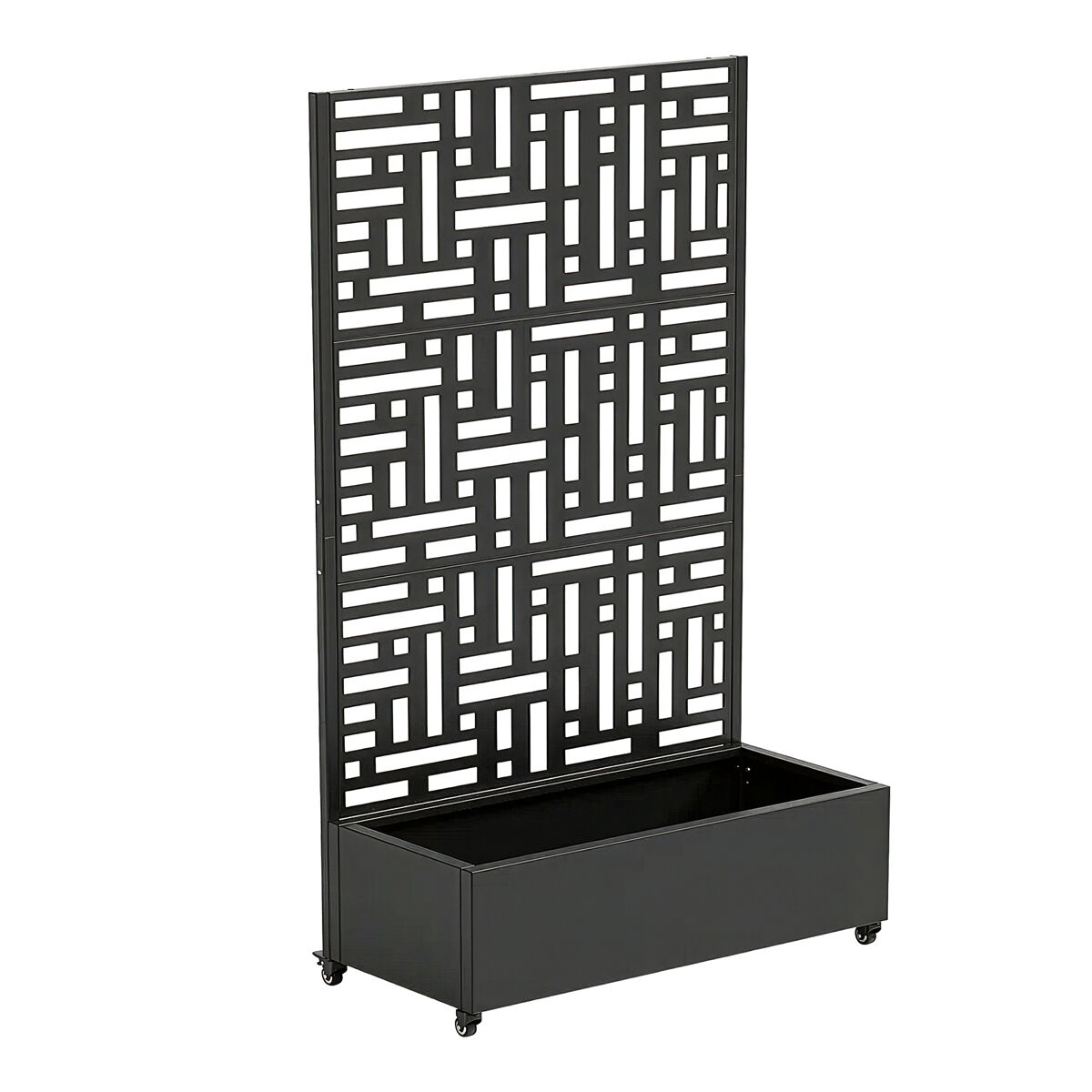 Divisória bernalda com floreira acier 186x120x40cm noir casa.pro