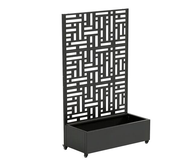 Divisória bernalda com floreira acier 186x120x40cm noir casa.pro