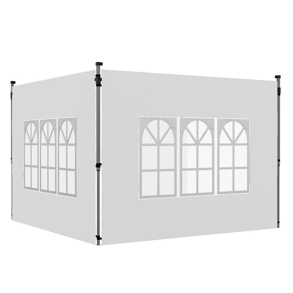 Outsunny 2 painéis laterais para tenda de 3x3 / 3x4 m 295x195 cm parede de substituição de tecido oxford para tendas dobráveis com janela para jardim