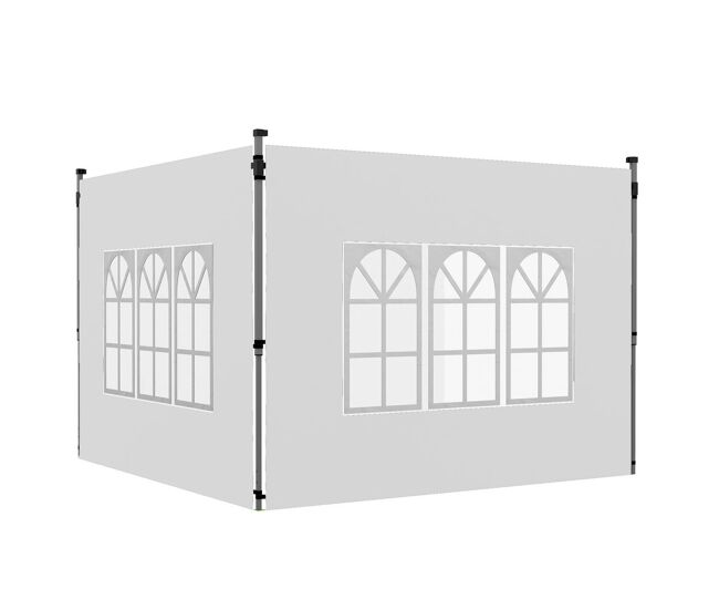 Outsunny 2 painéis laterais para tenda de 3x3 / 3x4 m 295x195 cm parede de substituição de tecido oxford para tendas dobráveis com janela para jardim