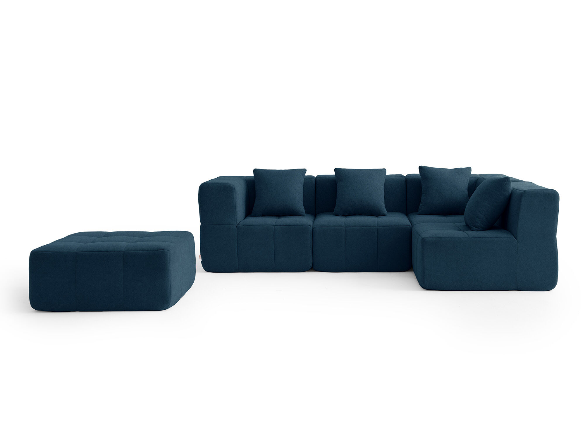 Sofá de canto modular de 4 lugares com chaise longue