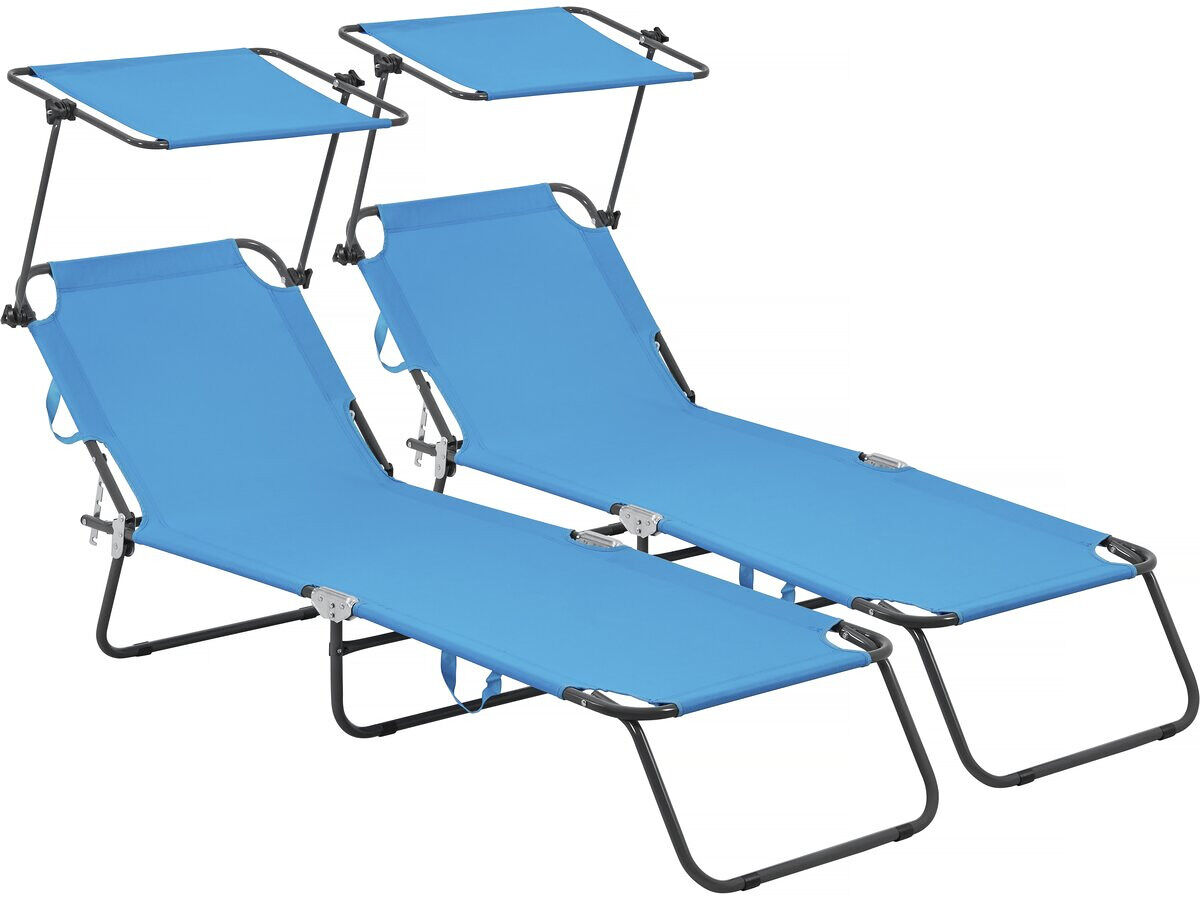 Conjunto de 2 espreguiçadeiras dobráveis