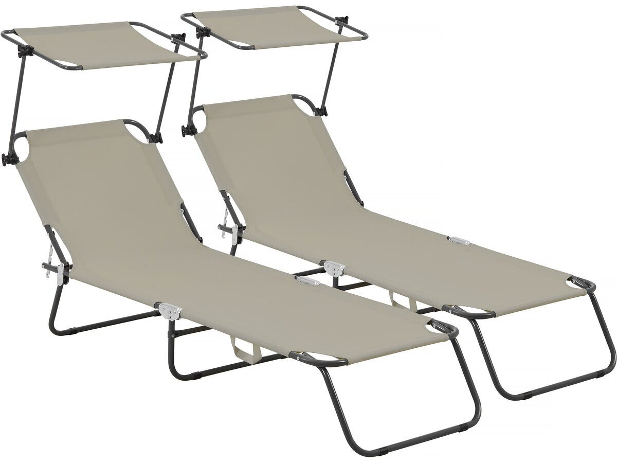 Conjunto de 2 espreguiçadeiras dobráveis