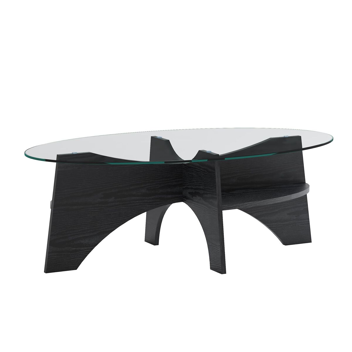 Mesa auxiliar oval 105x60 cm - design multifuncional, estrutura em mdf preto - preto