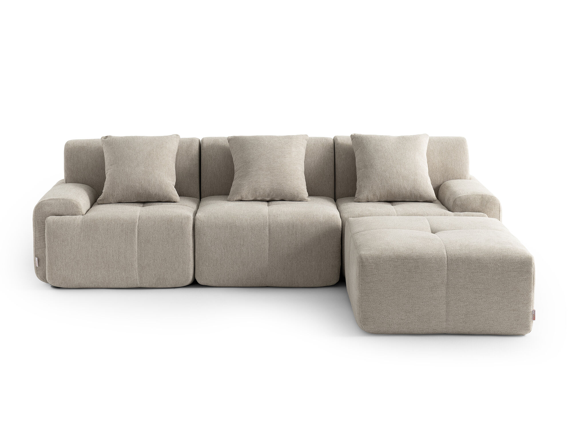 Sofá modular de 3 lugares com chaise longue