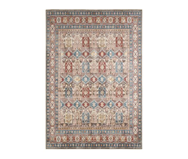 Tapete interior com padrão oriental multicolorido, tomo, 160x120x0.5 cm