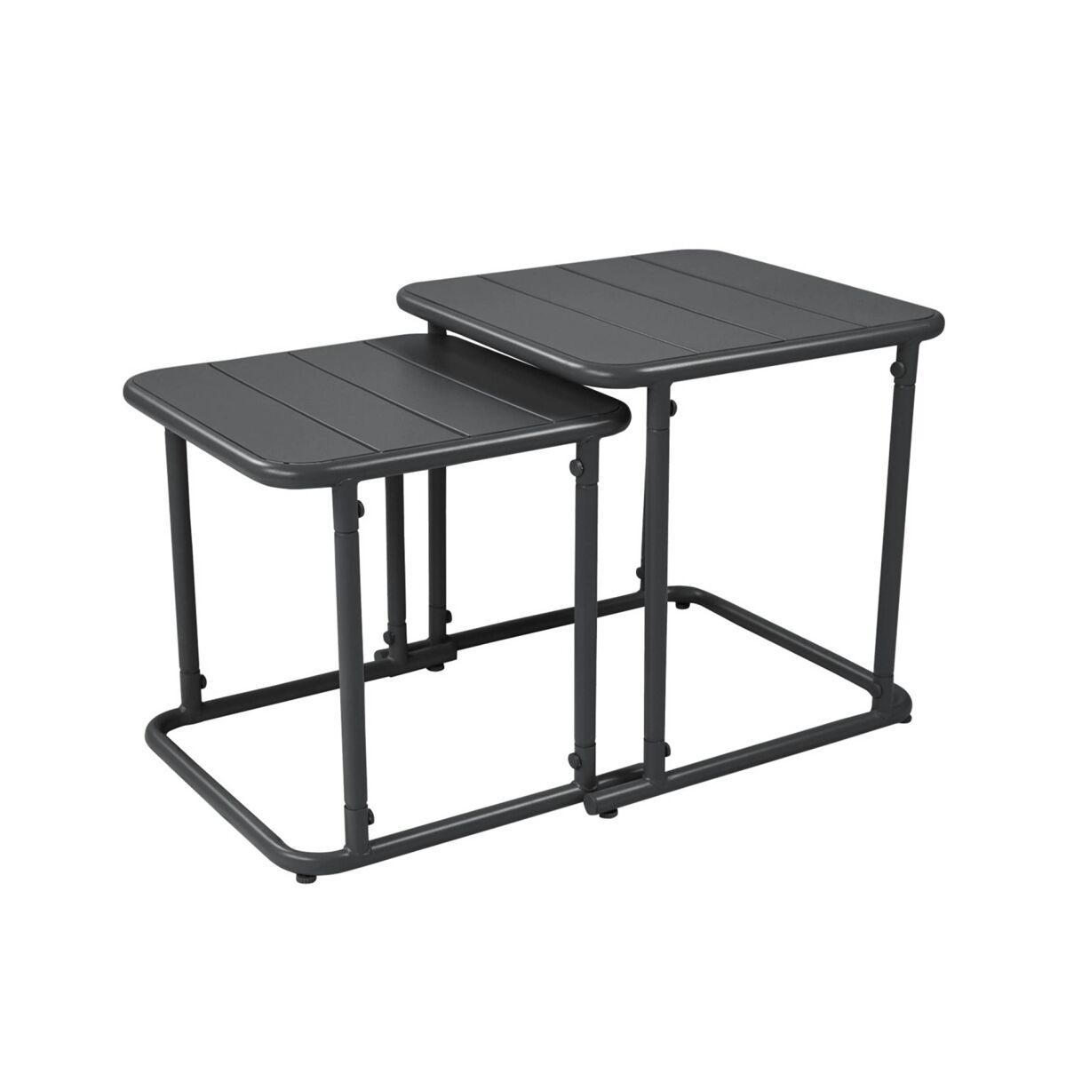 Mesa de ninho bistrô quadrada para exterior em aço, 45cm antracite - 45x45x45 cm