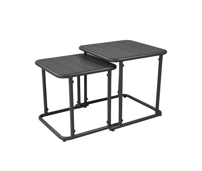 Mesa de ninho bistrô quadrada para exterior em aço, 45cm antracite - 45x45x45 cm