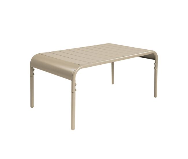 Mesa de centro de jardim bistrô quadrada em aço, 90cm, amelia, bege, 90x50x40 cm