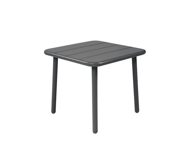 Mesa de centro de jardim bistrô quadrada em aço, 45cm, amelia, antracite, 45x45x40 cm