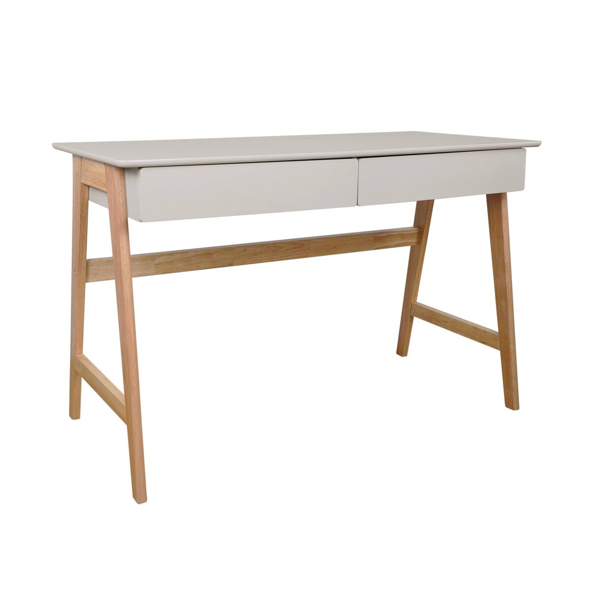 Mesa de escritório decorada em madeira com 2 gavetas, 120cm, tommy, natural, 120x55x76 cm