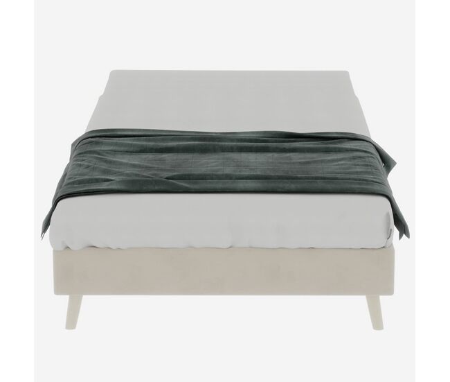 Cama minimalista moderna 90x200 - base baixa, estilo moderno - bege