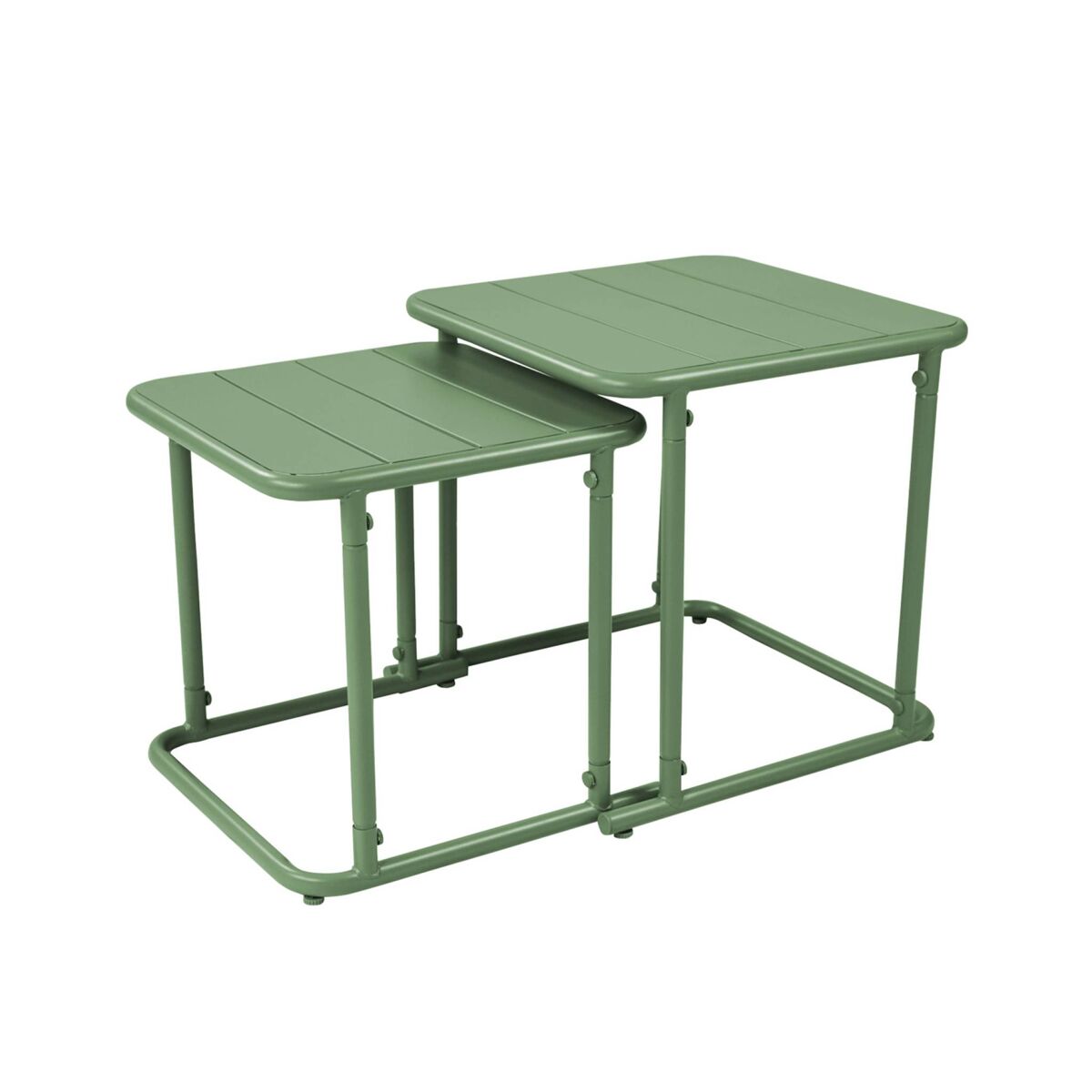 Mesa de ninho bistrô quadrada para exterior em acier, 45cm verde - 45x45x45 cm